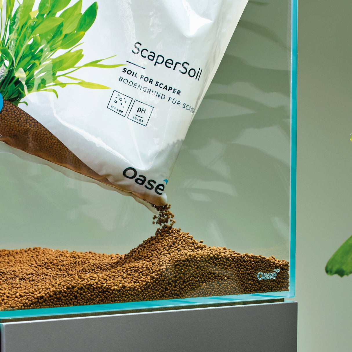 OASE brown soil pouring into aquarium